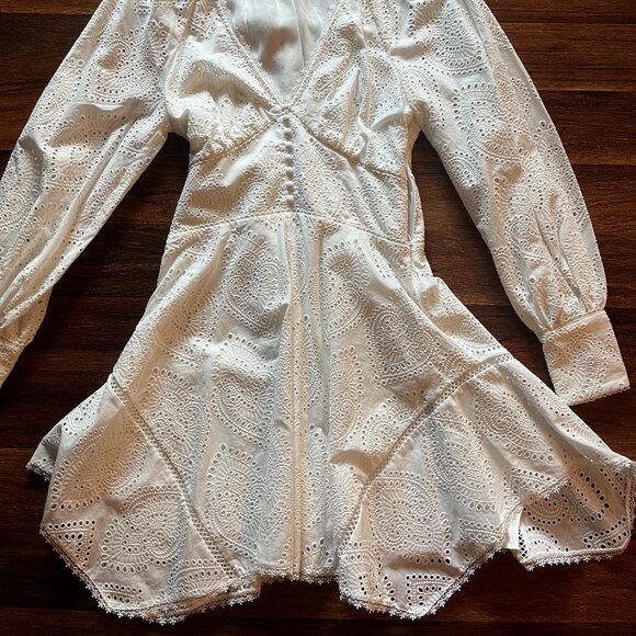 All Saints White Lace Midi Dress - Picture 6 of 6